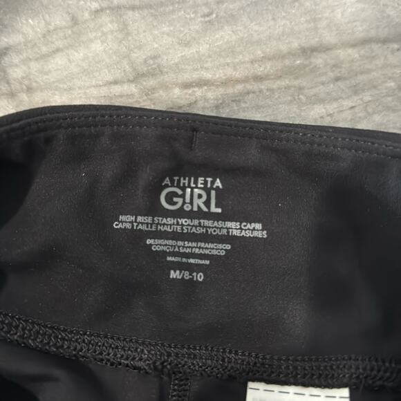 NWT Athleta Girl High Rise Stash Your Treasures Capri Tight Black - Picture 12 of 13
